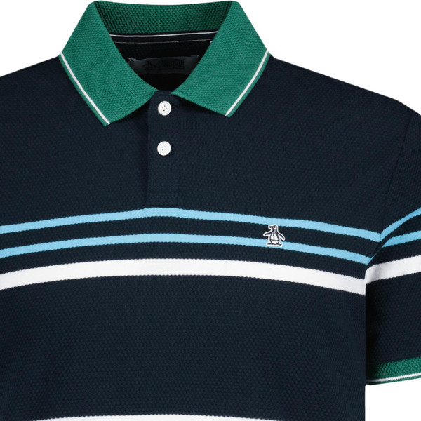 original penguin mens mod honeycomb texture engineered stripe polo tshirt antique green navy light blue original penguin mens mod honeycomb texture engineered stripe polo tshirt antique green navy light blue