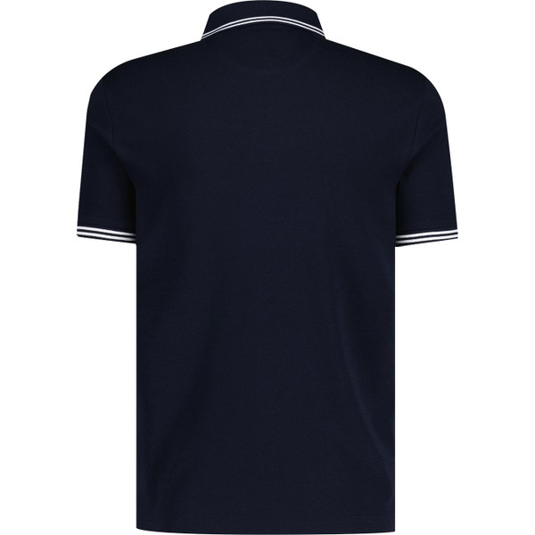 original penguin mens retro jacquard dash interlock pattern panel tipped polo tshirt dark sapphire