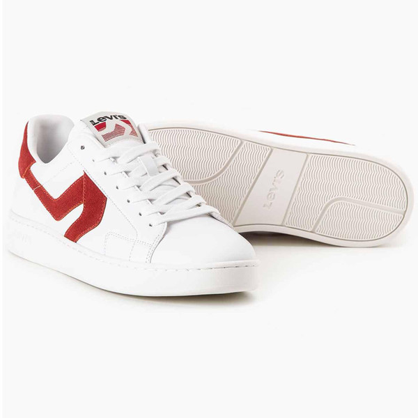Levi's Swift Retro 90s Trainers in White and Red D79090003