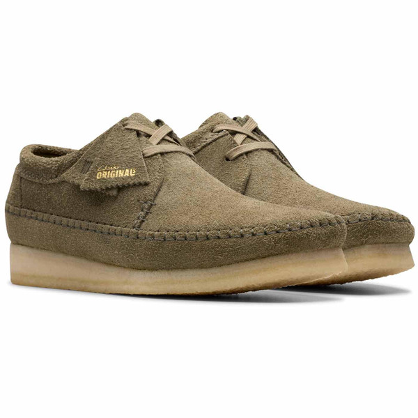 Clarks Originals Weaver Retro Suede Moccasins in Pale Khaki 26175715