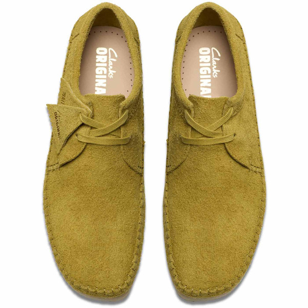 Clarks Originals Weaver Mod Moccasins in Olive Suede 26176526
