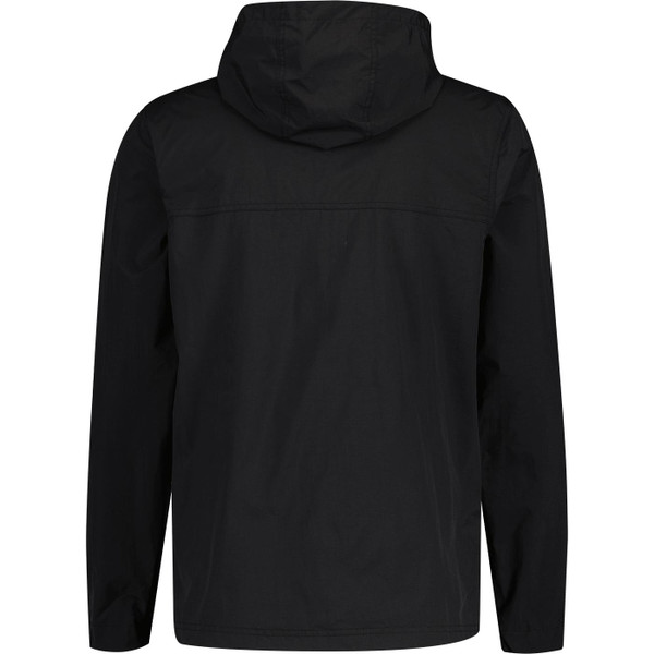 ellesse mens olivieri contrast chest stripes hooded overhead jacket black