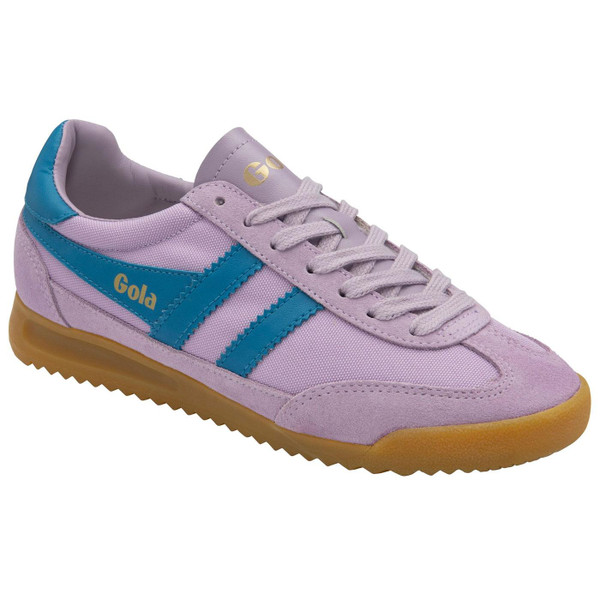 Gola Women's Tornado Retro 80s Nylon Trainers in Lilac green and Santorini blue CLB623VE Gola Women's Tornado Retro 80s Nylon Trainers in Lilac green and Santorini blue CLB623VE