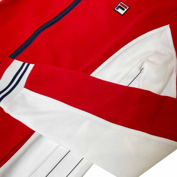Fila Vintage Settanta Borg Track Jacket in Fila Red LM161RN1 623