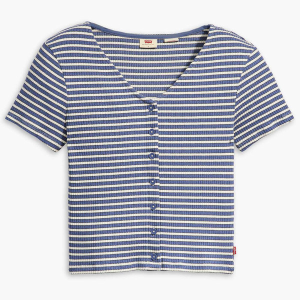 Levi's Monica Penny Stripe Retro Ribbed Top in Blue
