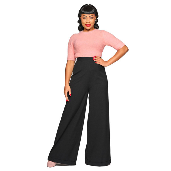 Collectif Women's Retro 50s Fluffy Knitted Top in Pink
