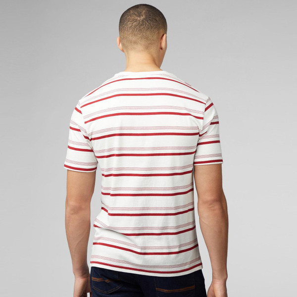 Ben Sherman Retro Fine Stripe T-shirt in Snow White 0075885 002