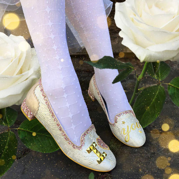 Irregular Choice Luv Ya Wedding Bridal Flat Shoes in Cream 4329-103A