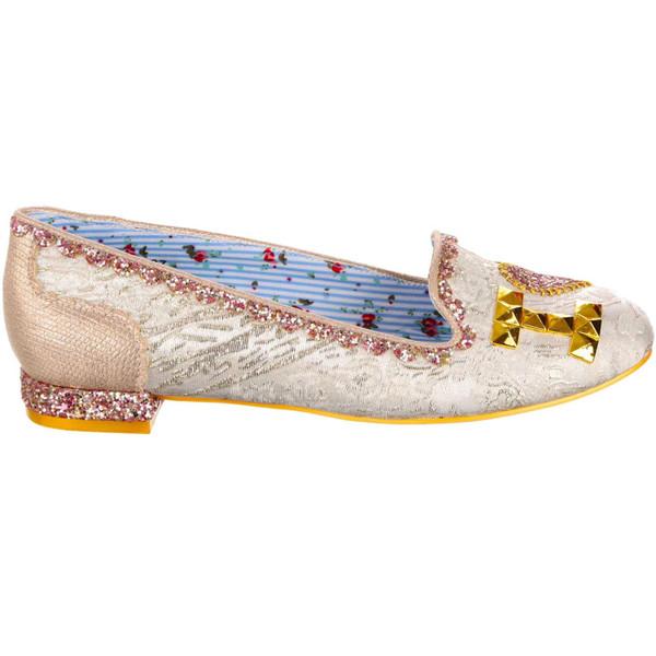 Irregular Choice Luv Ya Wedding Bridal Flat Shoes in Cream 4329-103A