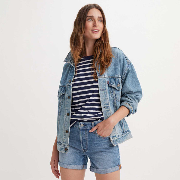 Levi's 501 Women's Retro 70s Rolled Denim Shorts in Must Be Mine 299610035