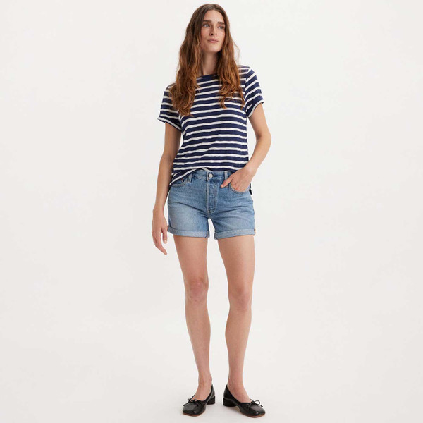 Levi's 501 Women's Retro 1970s Rolled Denim Shorts in Must Be Mine 299610035