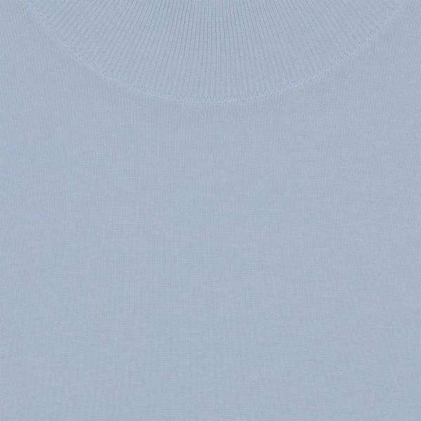 John Smedley Oakdale 60s Mod Mock Turtle Neck Jumper in Mirage Blue