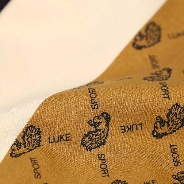 Luke Pickford Men's Indie Overprint Stripe Panel Sweatshirt in Caramel