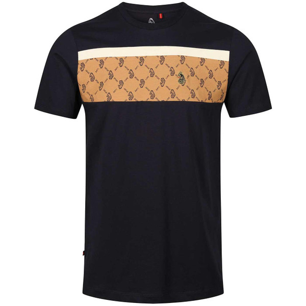 Luke Lions Den T-shirt in Navy and Dark Caramel M560151