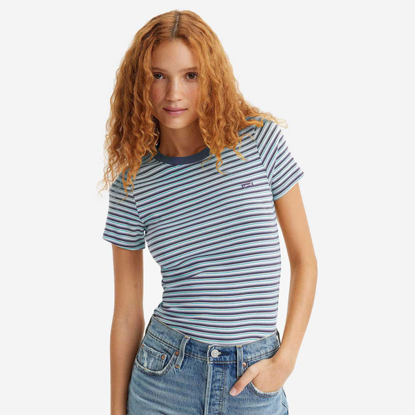 Levi's Rib Baby Stripe Tee in Coastal Fjord 376970063