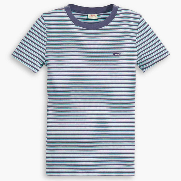 Levi's Women's Rib Baby Stripe Tee in Coastal Fjord 376970063