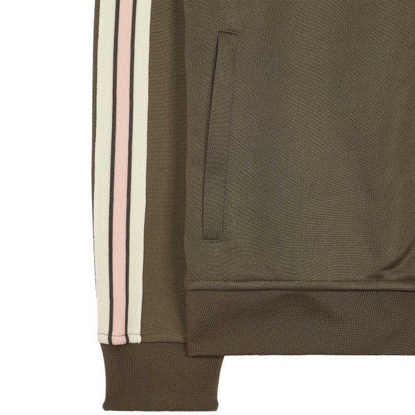 Weekend Offender Navagio Retro 80s Taped Sleeve Track Top in Castle Green TTSS2405