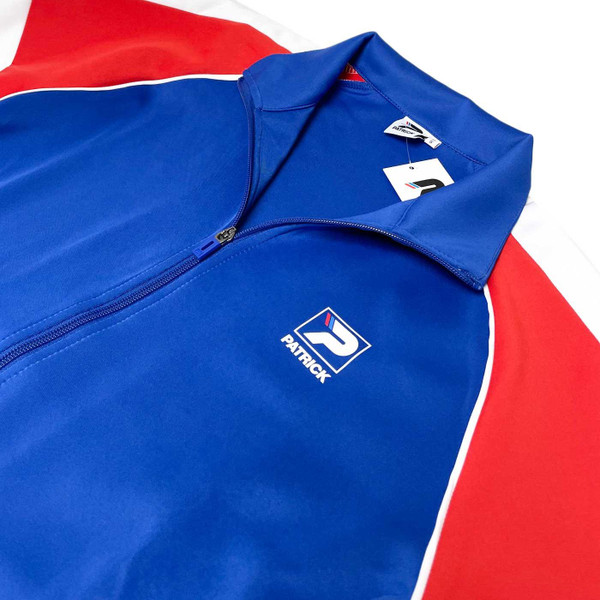 Mick Retro 1970s Colour Block Track Top in Blue by Patrick