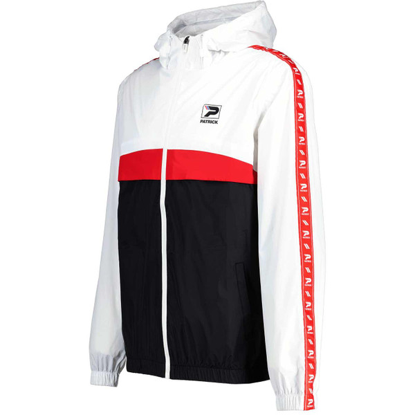 Carolus Colour Panel Retro Windbreaker Jacket in White by Patrick
