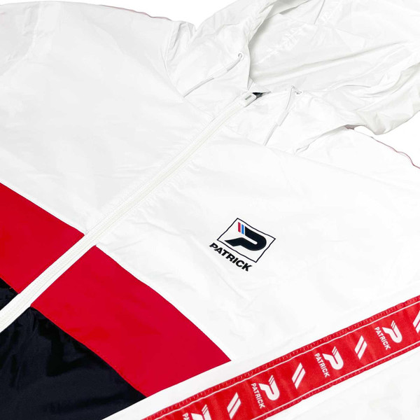 Carolus Colour Panel Retro 80s Windbreaker Jacket in White by Patrick