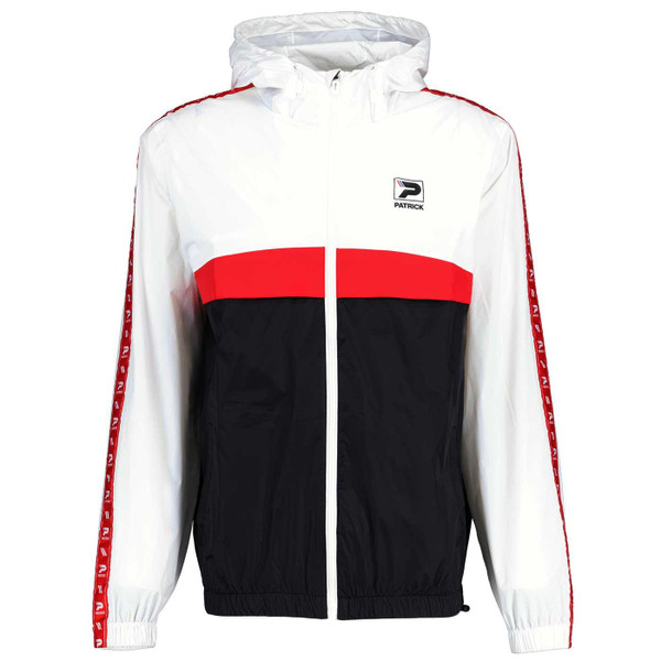 Carolus Colour Panel Retro 1980s Windbreaker Jacket in White by Patrick