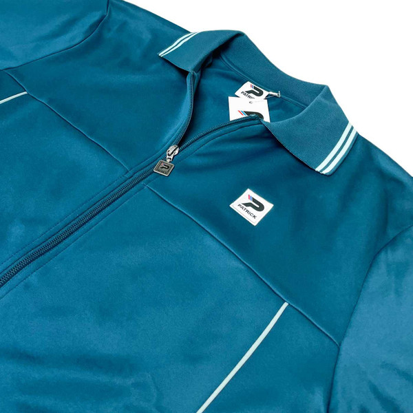Reims Retro 1980s Tipped Collar Track Top in Dark Blue by Patrick