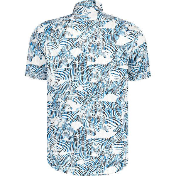 guide london mens zebra print short sleeve shirt white blue
