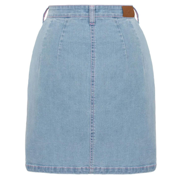 Hell Bunny Molly Retro 1970s Denim Pencil Mini Skirt 