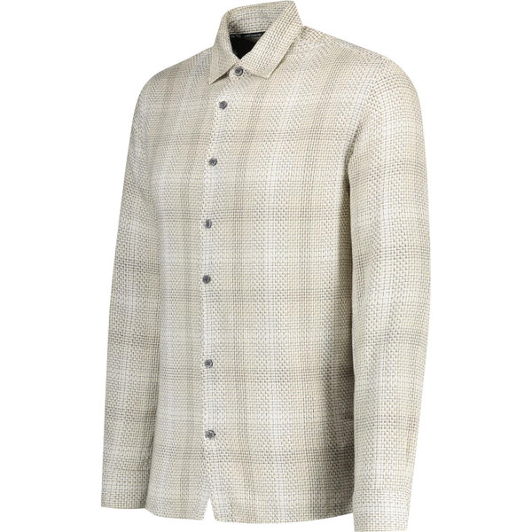 french connection mens barrow dobby texture long sleeve shirt sand beige combo