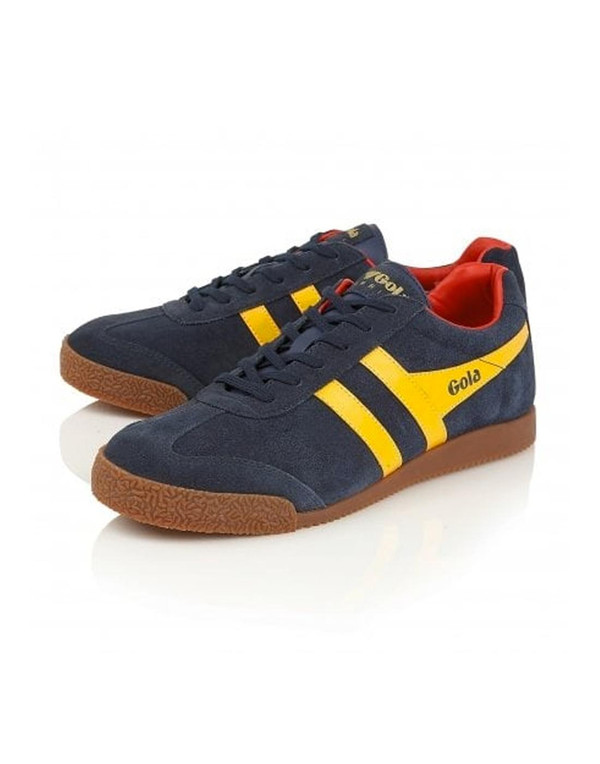Gola Harrier Mens Navy Retro Trainers Navy Sun Red Gola Harrier Mens Navy Retro Trainers Navy Sun Red