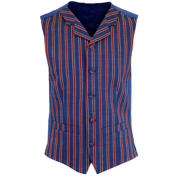 Madcap England Men's 1960s Mod Regatta Stripe Lapel Waistcoat Main View