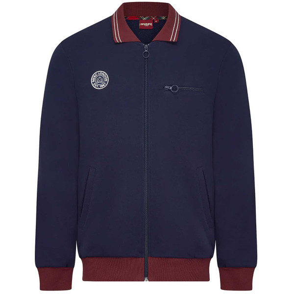 Merc Myles Retro Collar Track Jacket in Navy