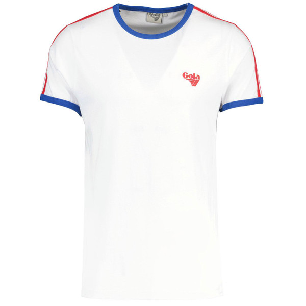 Gola Classics Retro 90s Binding Stripe Ringer T-shirt in White
