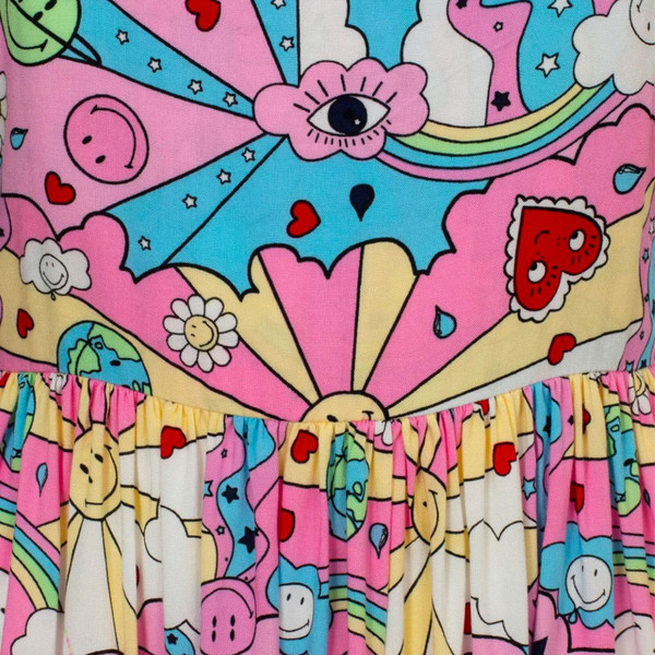 Hell Bunny x Smiley Originals Loulou Mini Dress in Pink SM4001