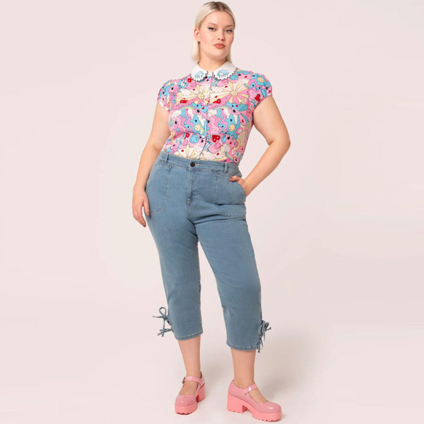 Hell Bunny x Smiley Originals Loulou Blouse in Pink SM6004