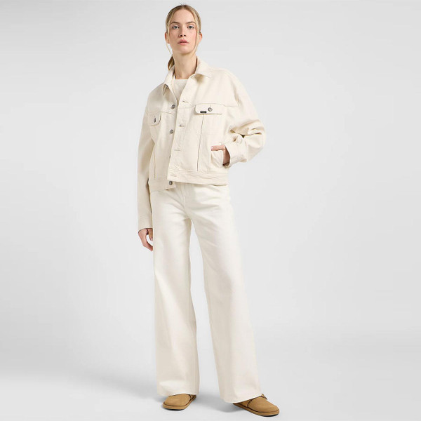 Lee Women's 90s Indie Drop Shoulder Denim Rider Jacket in Ecru 112363462