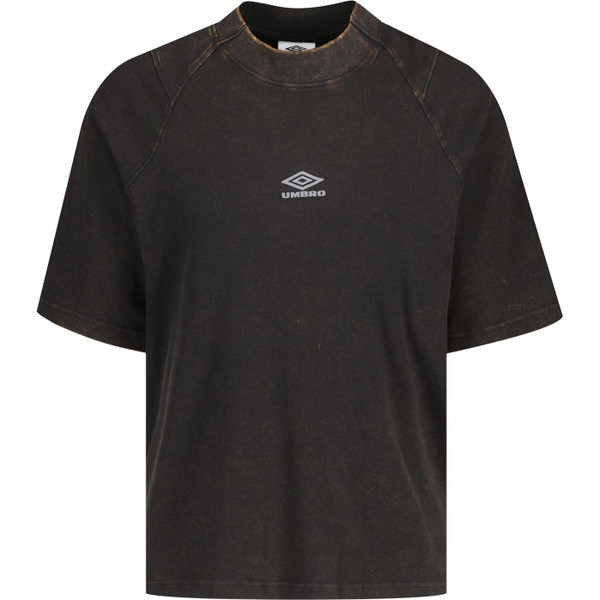 umbro mens washed high neck boxy crew neck tshirt bleached black