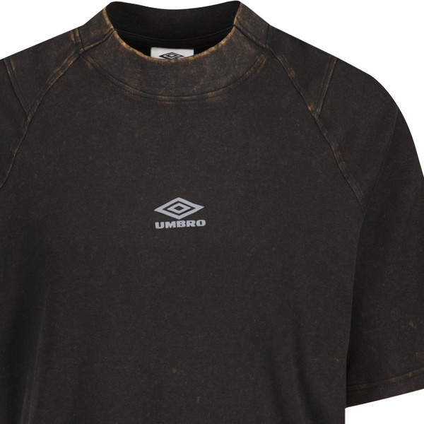umbro mens washed high neck boxy crew neck tshirt bleached black