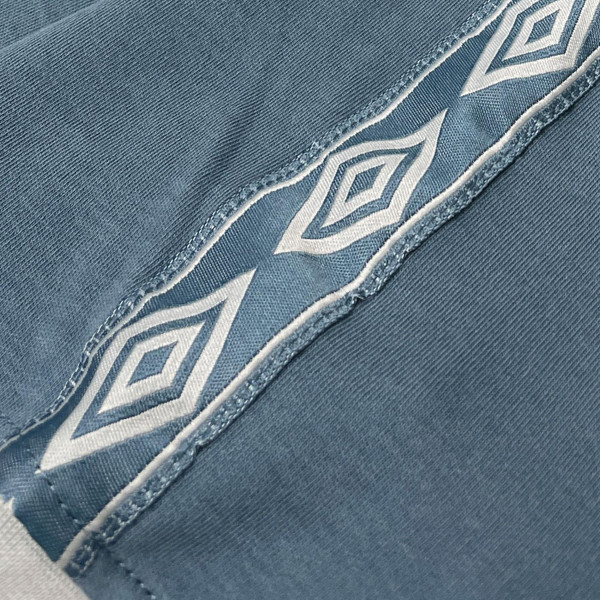 Umbro Retro 80s Taped Sleeve Ringer T-shirt in Blue Mirage 66643U MS9