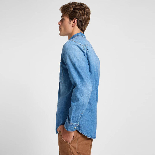Lee Jeans Retro Mid Blue Denim Workwear Shirt 2.0 112364148