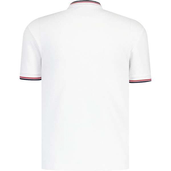 trojan clothing mens twin tipped textured retro crew neck tshirt white