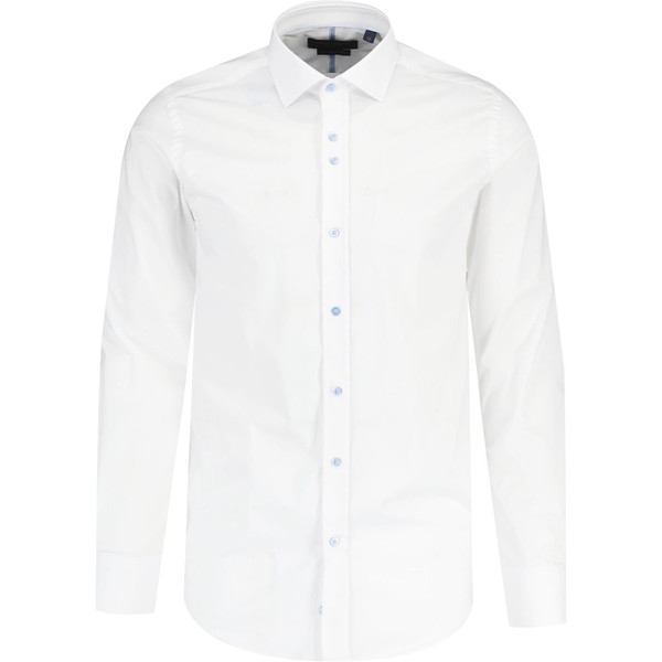 guide london mens contrast buttons long sleeve smart shirt white sky