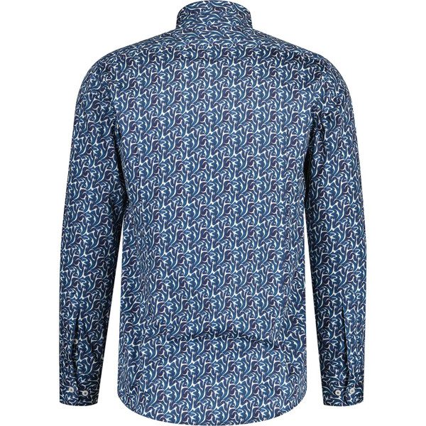 guide london mens shades of blue abstract print long sleeve shirt blue white