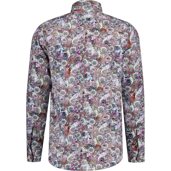 guide london mens 60s psychedelic bold floral print long sleeve shirt pink