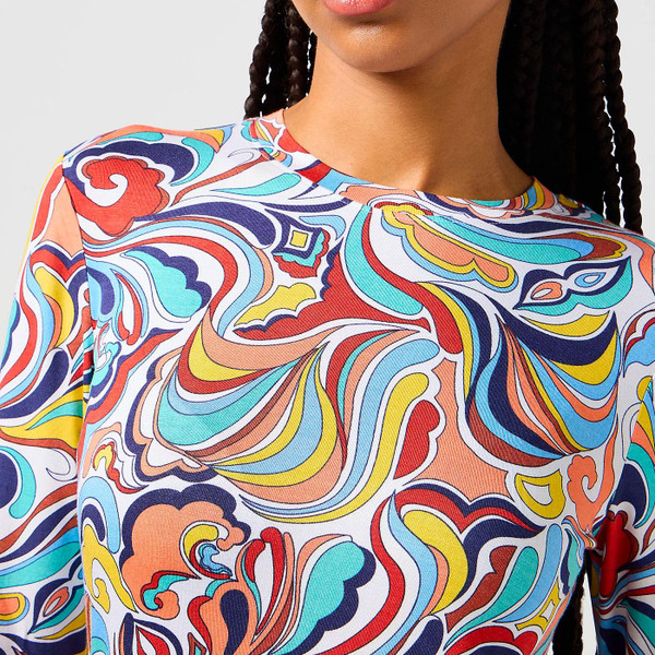 Wrangler Women's Long Sleeve Slim Tee Latigo Retro 60s Print Top 112362568