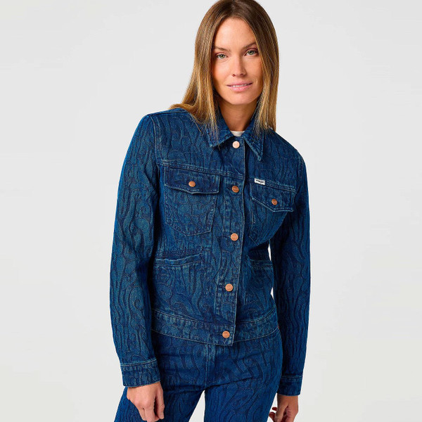 Wrangler Women's Heritage Denim Patterned Jacket in Groovy 112362983