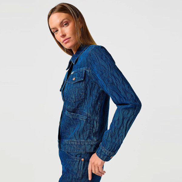 Wrangler Women's Heritage Denim Patterned Jacket in Groovy 112362983