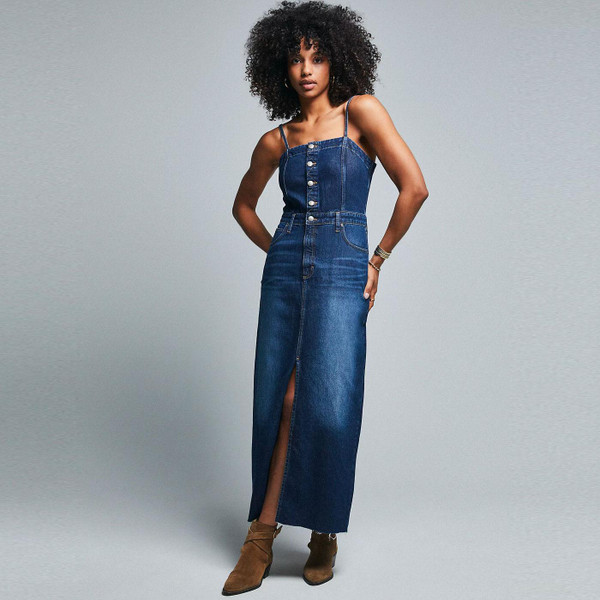 Lee Jeans Women's Retro Americana Maxi Blue Denim Dress	