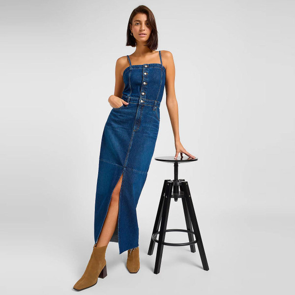 Lee Jeans Women's Retro Americana Maxi Blue Denim Dress	