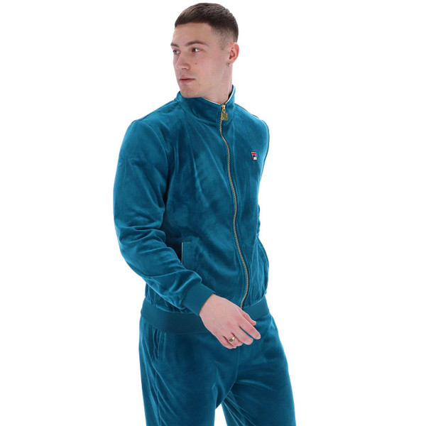 Fila Vintage Irving 2 Velour Casuals Track Top in Deep Lagoon SS25MH013 428